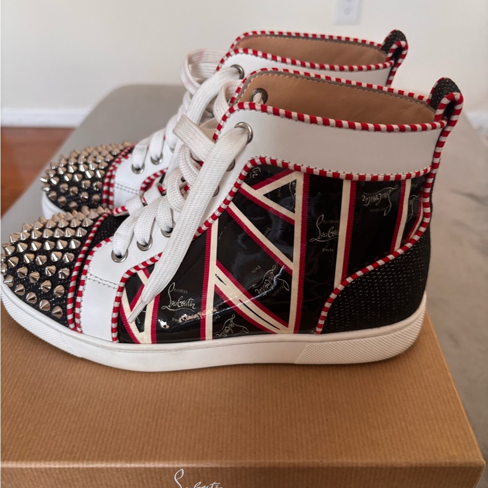 Christian Louboutin Red Bottom Spikes Orlato Flat Sneakers 35.5